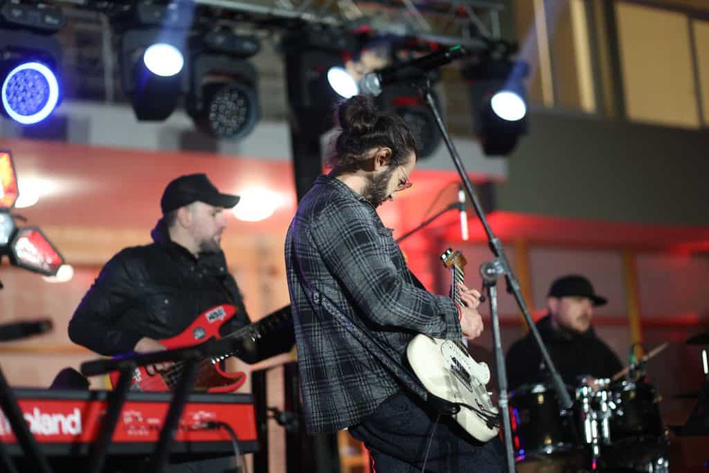 British Culture week Altin Gjoni musician playing on stage